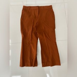 Lightly-worn J. Crew Hayden Kick-out Crop Dress Pant in Saddle Brown